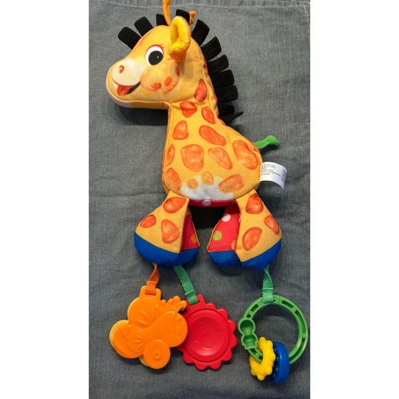 Fisher-Price Giraffe Crib Toy‎ Plush Rattle Teether Sensory Learning - Picture 2 of 3